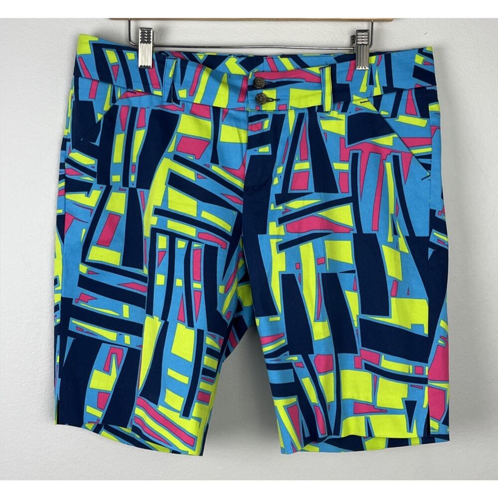 Loudmouth Ladies Women’s Size 10 Golf Bermuda Shorts Geometric